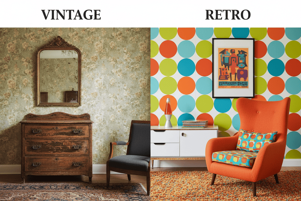 🏠 Retro vagy Vintage? Te tudod, mi a különbség? 🤔 Sokan használják szinonimaként, pedig két teljesen más világot takarnak! Míg az egyik a 60-as évek neonfényeit és merész formáit hozza vissza, a másik a múlt század eleganciáját és a patinás fát őrzi meg.