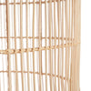 Close-up of a woven natural fiber screen on a white background