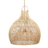 Wicker pendant light on a white background