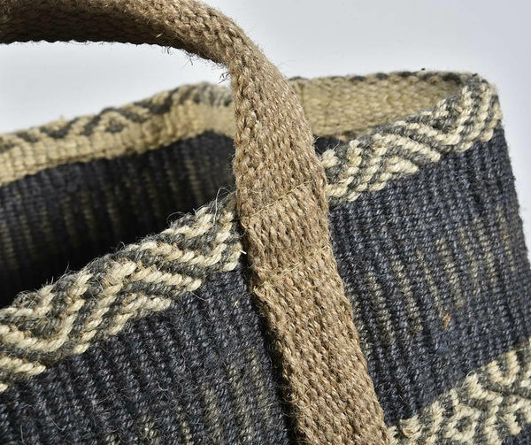 EcoEtno Szürke és bézs színű díszes jutazsák