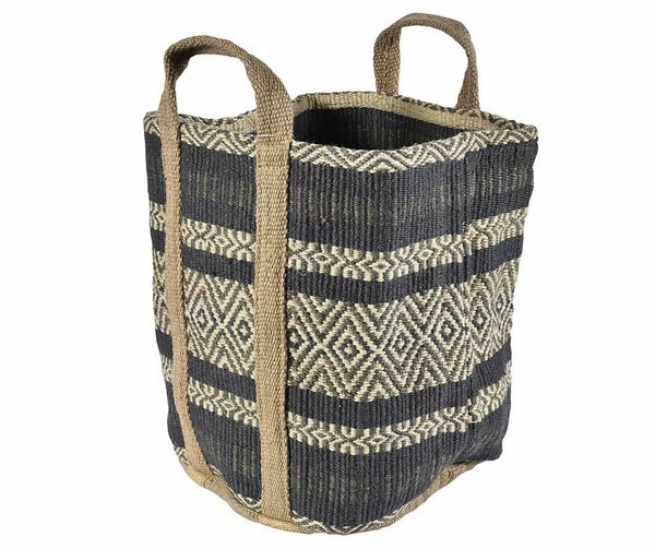 EcoEtno Szürke és bézs színű díszes jutazsák