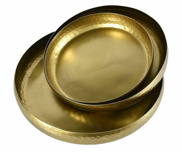 Arany Dekoratív Fém Tálca - 51 cm | Belldeco