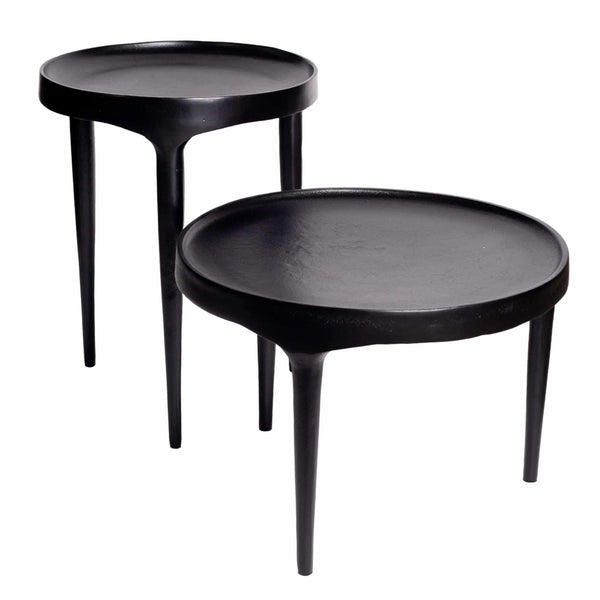 Black Aluminum Table 40×40×50 cm Nero