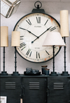 Vintage classic clock, large, antiqued