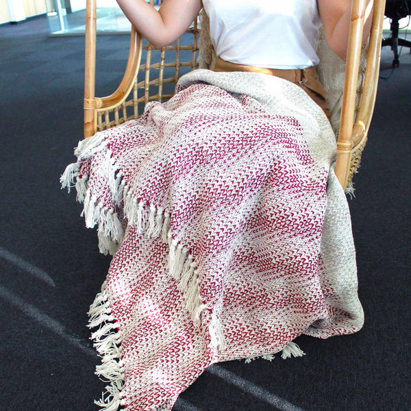 Boho Comfort takarók - 125x150cm - Rubinszínű kétszínű