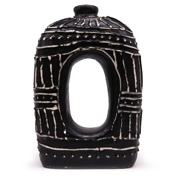 Ovális fánk alakú váza - csokoládé 30cm