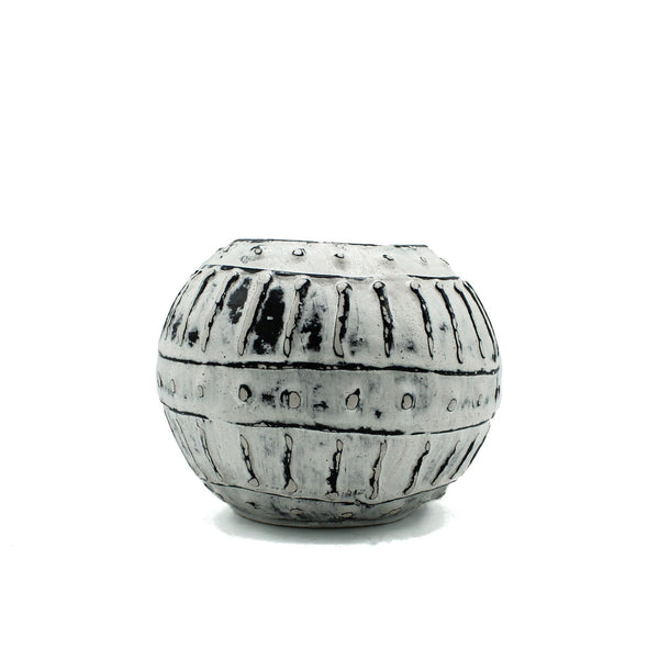 Görög Buborékos Agyag Növénycserép - Krémszínű 10cm