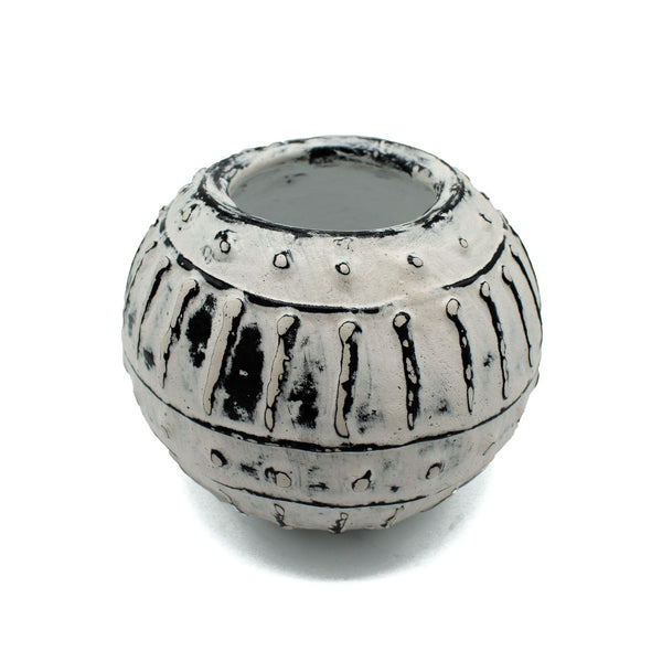 Görög Buborékos Agyag Növénycserép - Krémszínű 10cm