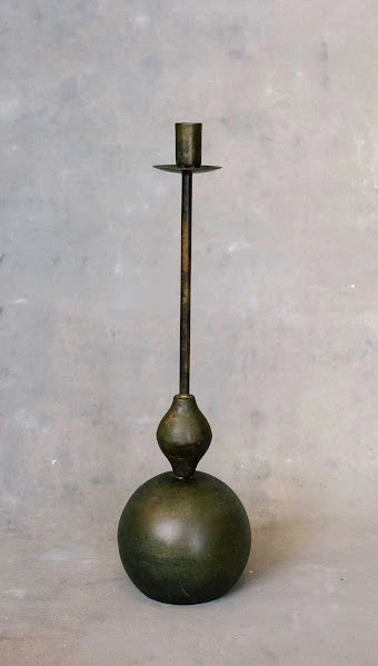 Rusztikus zöld gyertyatartó palack