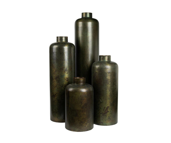 Rustic Green Vintage Style Bottle Vase