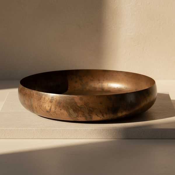 Kerti zöld díszes fémtál - 37 cm