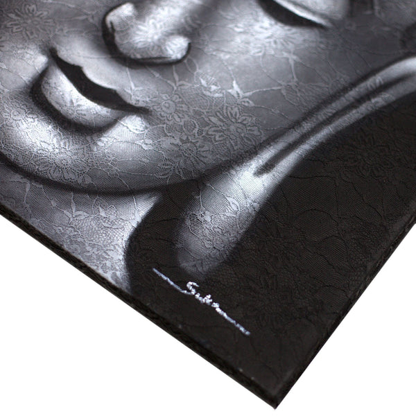 Antikolt kőhatású Buddha-fej dísztárgy