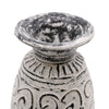 Decorative ceramic vase with intricate patterns on a white background
