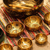 Tiszta sárgaréz maratott Buddha hangtálak - 4 darabos készlet