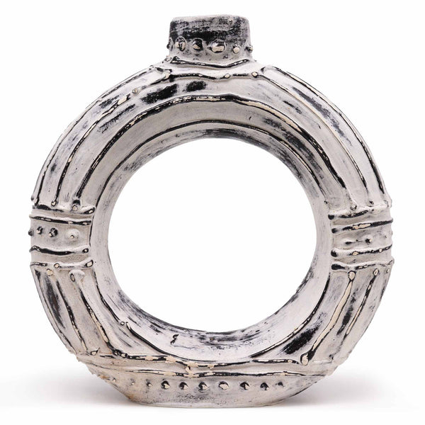 kerek-fánk-alakú-váza-krém-30cm}$$nk alakú kerek váza - krémszínű 30cm