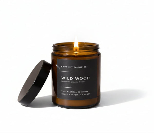 Wild Wood’ feliratú üveges illatgyertya
